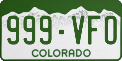 CO license plate 999VFO
