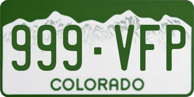 CO license plate 999VFP