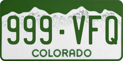 CO license plate 999VFQ