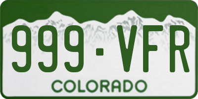 CO license plate 999VFR