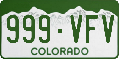 CO license plate 999VFV
