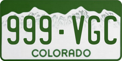 CO license plate 999VGC