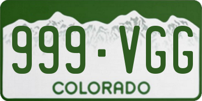 CO license plate 999VGG