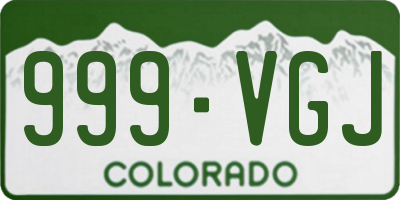 CO license plate 999VGJ