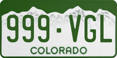 CO license plate 999VGL