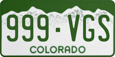 CO license plate 999VGS