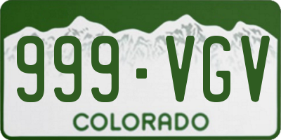 CO license plate 999VGV