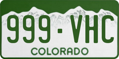 CO license plate 999VHC