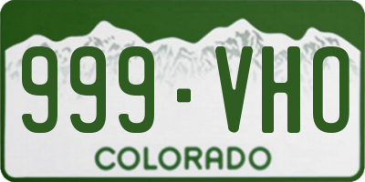 CO license plate 999VHO