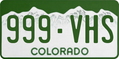 CO license plate 999VHS