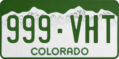 CO license plate 999VHT