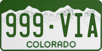 CO license plate 999VIA