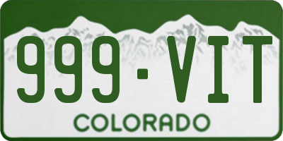 CO license plate 999VIT