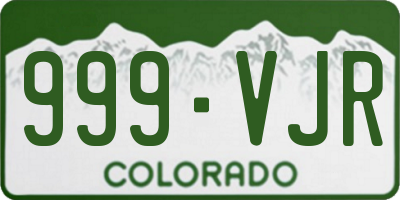 CO license plate 999VJR