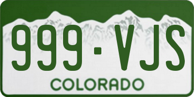 CO license plate 999VJS