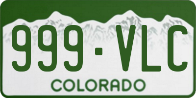 CO license plate 999VLC