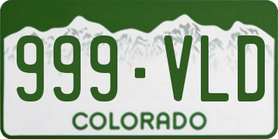 CO license plate 999VLD