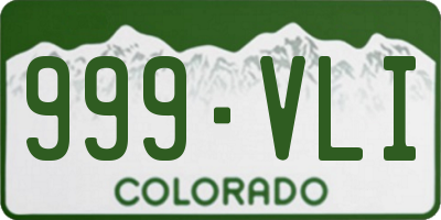 CO license plate 999VLI