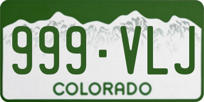 CO license plate 999VLJ