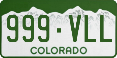 CO license plate 999VLL