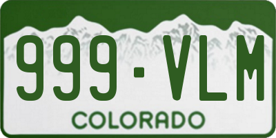 CO license plate 999VLM