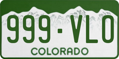 CO license plate 999VLO