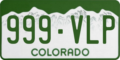 CO license plate 999VLP
