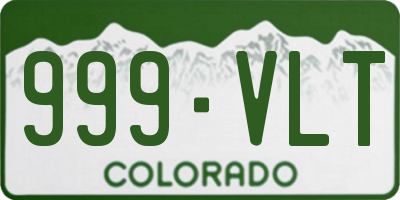 CO license plate 999VLT