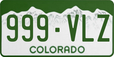 CO license plate 999VLZ