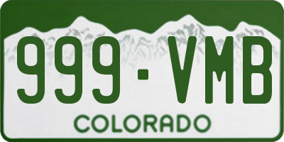 CO license plate 999VMB