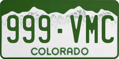 CO license plate 999VMC
