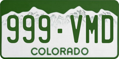CO license plate 999VMD
