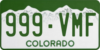 CO license plate 999VMF