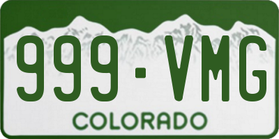 CO license plate 999VMG