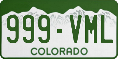 CO license plate 999VML