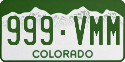 CO license plate 999VMM
