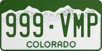 CO license plate 999VMP