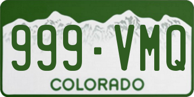 CO license plate 999VMQ