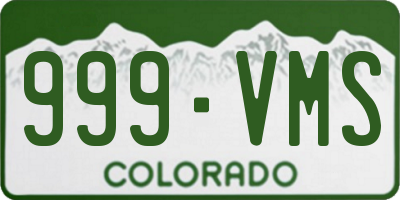CO license plate 999VMS