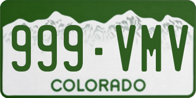 CO license plate 999VMV