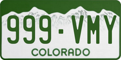 CO license plate 999VMY