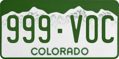 CO license plate 999VOC