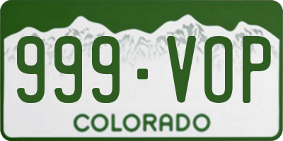 CO license plate 999VOP