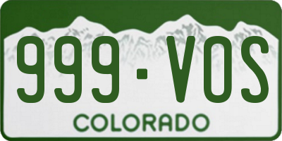 CO license plate 999VOS