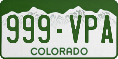 CO license plate 999VPA