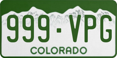 CO license plate 999VPG