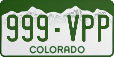 CO license plate 999VPP