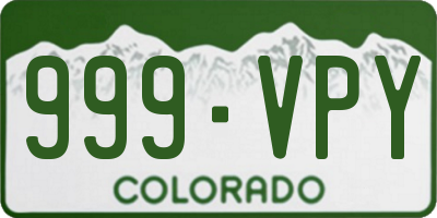 CO license plate 999VPY