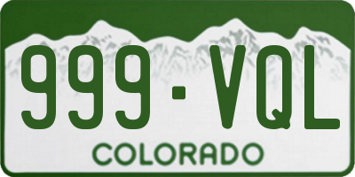 CO license plate 999VQL