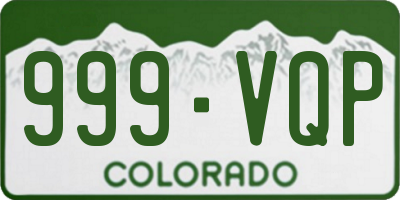 CO license plate 999VQP
